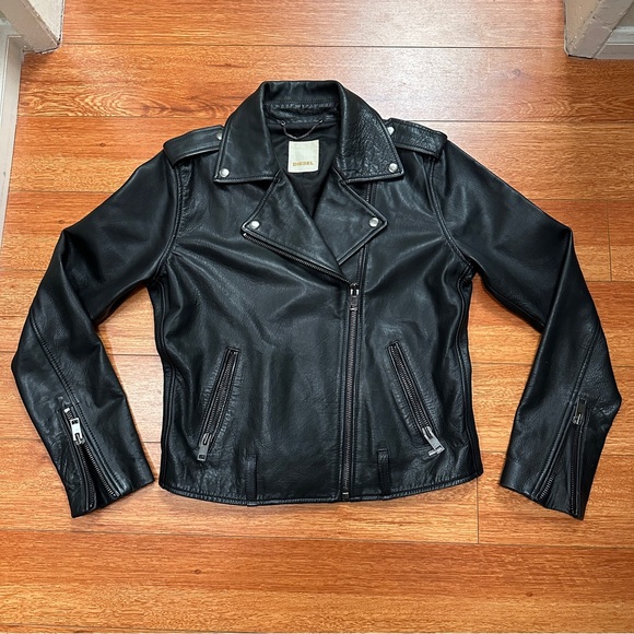 Diesel Jackets & Blazers - DIESEL COWHIDE LEATHER JACKET - SIZE LARGE
